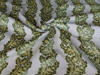 Scalamandre Acanthus Stripe Gw Gold/chestnut Cut Velvet Heavy! M