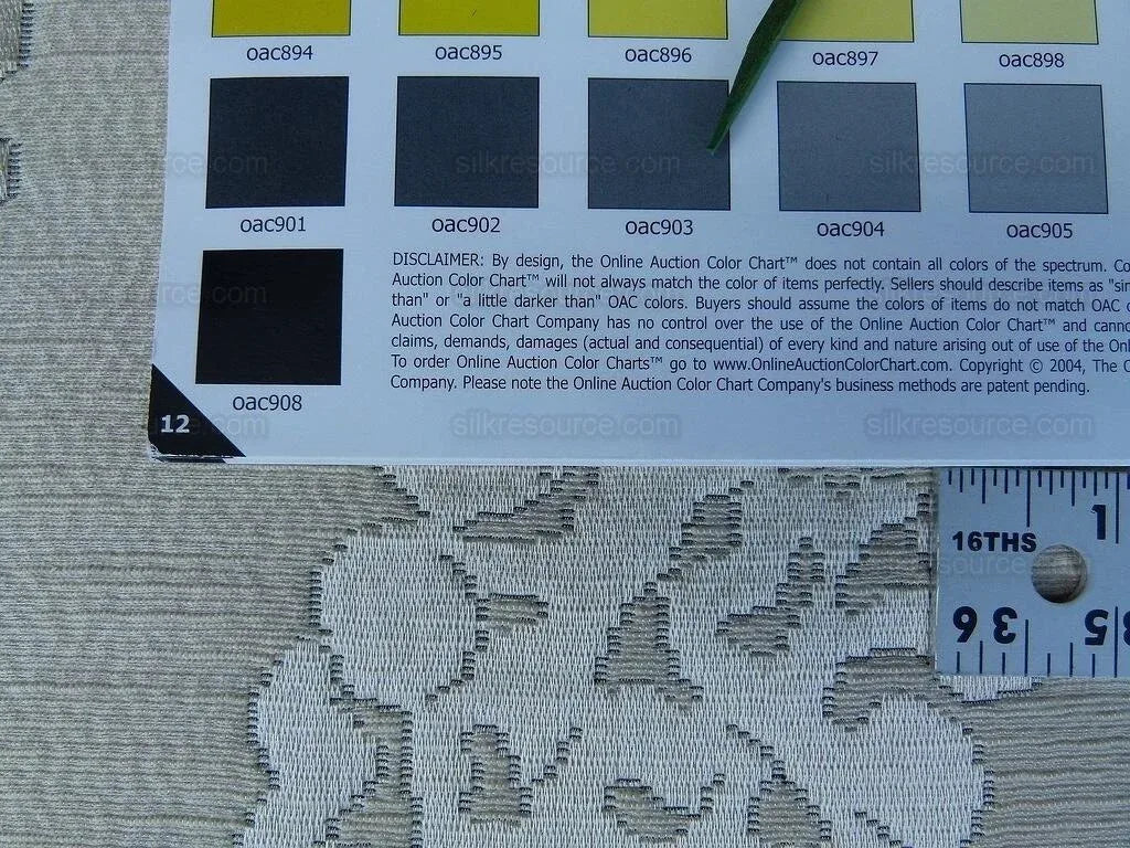 Scalamandre Katmandu Crema Green Silk Lampas Paisley MSRP USD 364