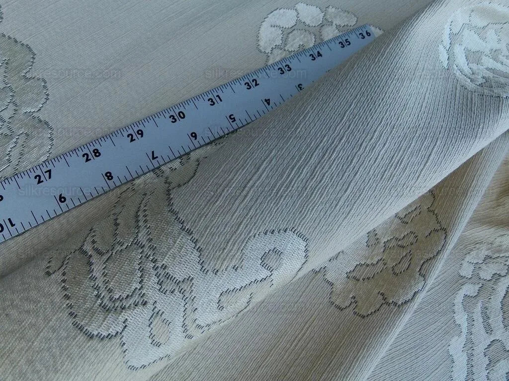 Scalamandre Katmandu Crema Green Silk Lampas Paisley MSRP USD 364