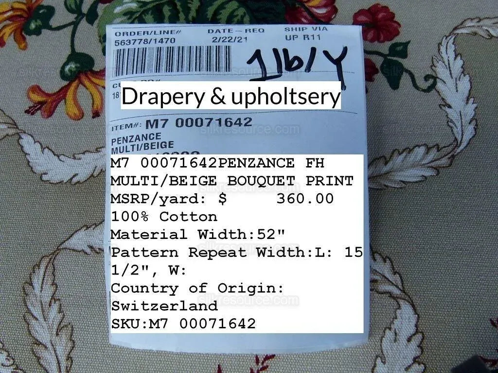 9y Scalamandre Penzance Multi/beige Bouquet Floral MSRP USD 360/Y