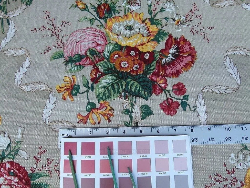 9y Scalamandre Penzance Multi/beige Bouquet Floral MSRP USD 360/Y