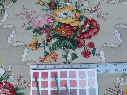 9y Scalamandre Penzance Multi/beige Bouquet Floral MSRP USD 360/Y