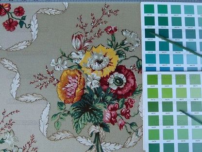 9y Scalamandre Penzance Multi/beige Bouquet Floral MSRP USD 360/Y