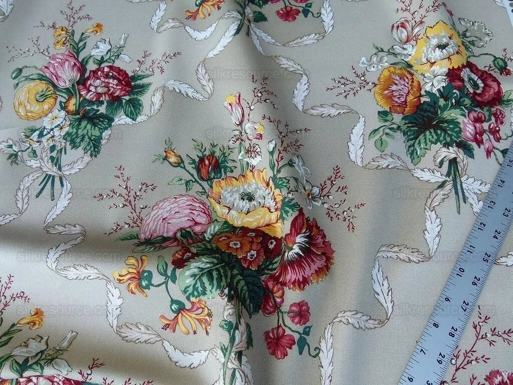 9y Scalamandre Penzance Multi/beige Bouquet Floral MSRP USD 360/Y