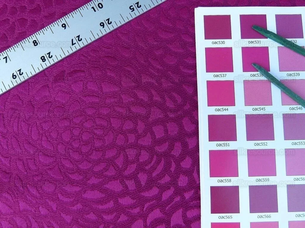 Scalamandre Chrysanthemum Fuchsia Pink Flowers Woven Glamor Texture MSRP USD 258/Y