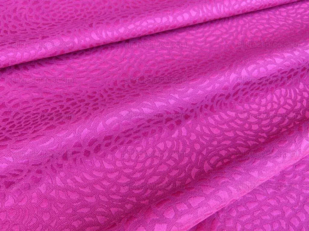 Scalamandre Chrysanthemum Fuchsia Pink Flowers Woven Glamor Texture MSRP USD 258/Y