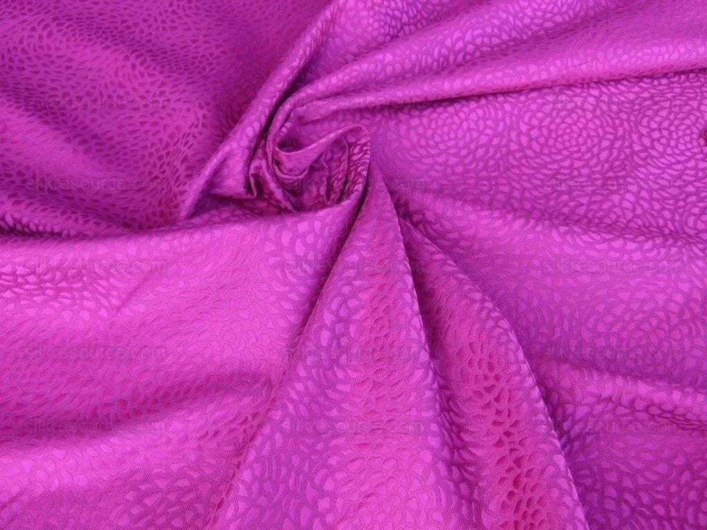 Scalamandre Chrysanthemum Fuchsia Pink Flowers Woven Glamor Texture MSRP USD 258/Y