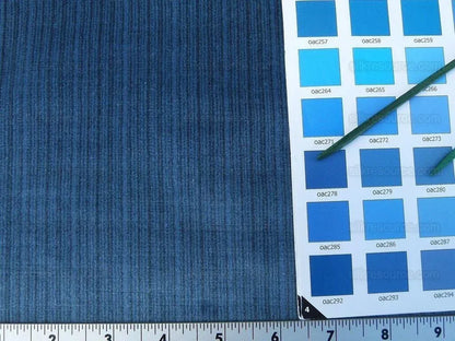 BY Yard Scalamandre Strie Amboise Cadet Blue Thick Lush Cotton Velvet MSRP USD 196/Yd