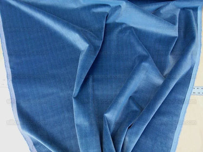 BY Yard Scalamandre Strie Amboise Cadet Blue Thick Lush Cotton Velvet MSRP USD 196/Yd
