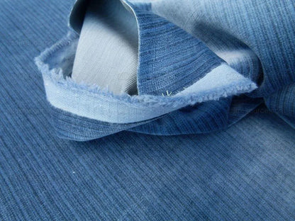 BY Yard Scalamandre Strie Amboise Cadet Blue Thick Lush Cotton Velvet MSRP USD 196/Yd