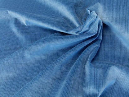 BY Yard Scalamandre Strie Amboise Cadet Blue Thick Lush Cotton Velvet MSRP USD 196/Yd