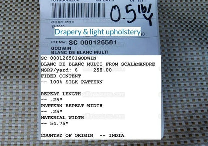 by yard Scalamandre Godwin Blanc De Blanc White Gold Mini Check Silk MSRP USD 258/y