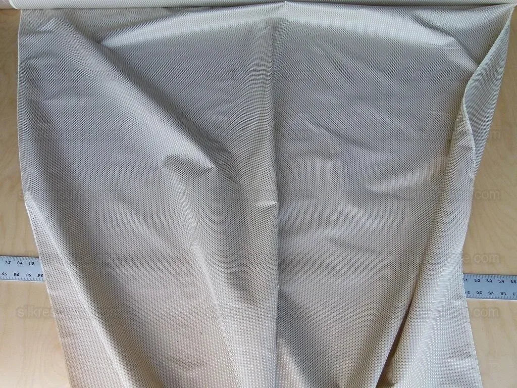 by yard Scalamandre Godwin Blanc De Blanc White Gold Mini Check Silk MSRP USD 258/y