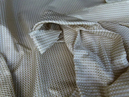 by yard Scalamandre Godwin Blanc De Blanc White Gold Mini Check Silk MSRP USD 258/y