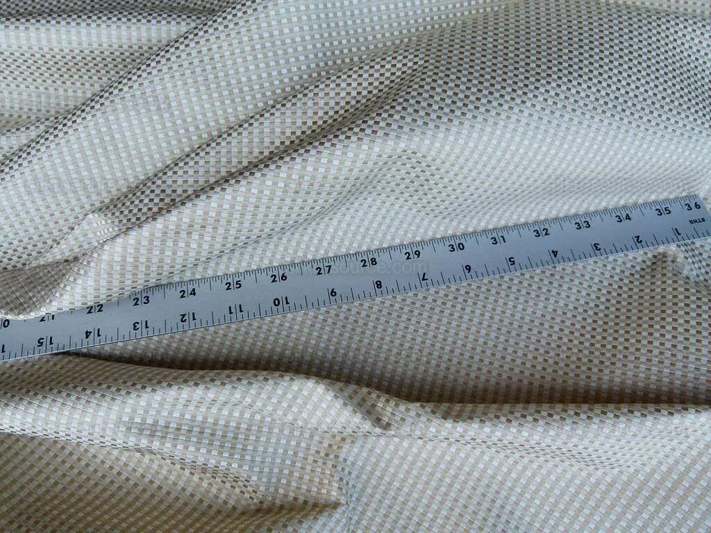 by yard Scalamandre Godwin Blanc De Blanc White Gold Mini Check Silk MSRP USD 258/y