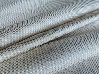 by yard Scalamandre Godwin Blanc De Blanc White Gold Mini Check Silk MSRP USD 258/y