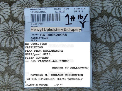 Scalamandre Castletown Flax White Jacquard Small Scale Daisy Linen MSRP USD218/y