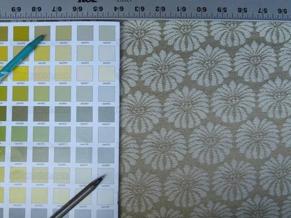 Scalamandre Castletown Flax White Jacquard Small Scale Daisy Linen MSRP USD218/y