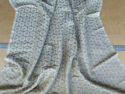 Scalamandre Castletown Flax White Jacquard Small Scale Daisy Linen MSRP USD218/y