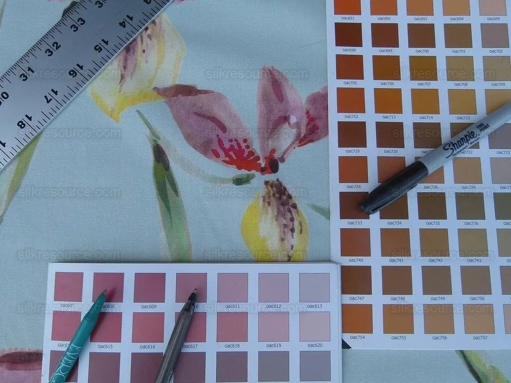 0.75Y Scalamandre Grey Watkins Lady Slippers Orchid Print Blue Pink MSRP USD 236/Y (Copy)