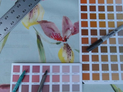 0.75Y Scalamandre Grey Watkins Lady Slippers Orchid Print Blue Pink MSRP USD 236/Y (Copy)