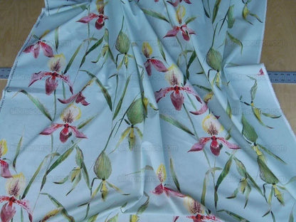 0.75Y Scalamandre Grey Watkins Lady Slippers Orchid Print Blue Pink MSRP USD 236/Y (Copy)
