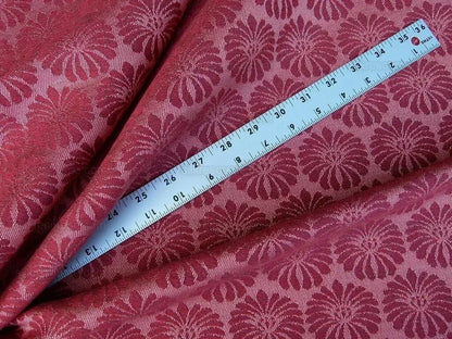 Scalamandre Castletown Red Pink Jacquard Small Scale Daisy Linen MSRP USD218/y