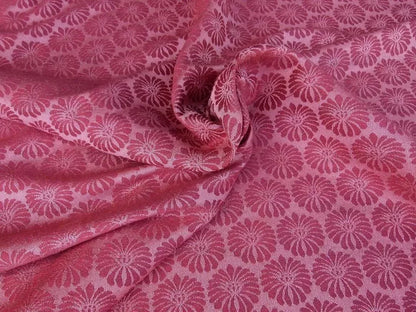 Scalamandre Castletown Red Pink Jacquard Small Scale Daisy Linen MSRP USD218/y