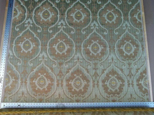 Scalamandre Libretto Olive Green Bronze Medallion Lampas MSRP USD258