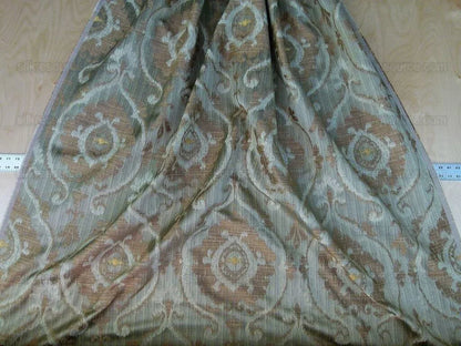 Scalamandre Libretto Olive Green Bronze Medallion Lampas MSRP USD258