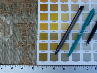 Scalamandre Libretto Olive Green Bronze Medallion Lampas MSRP USD258