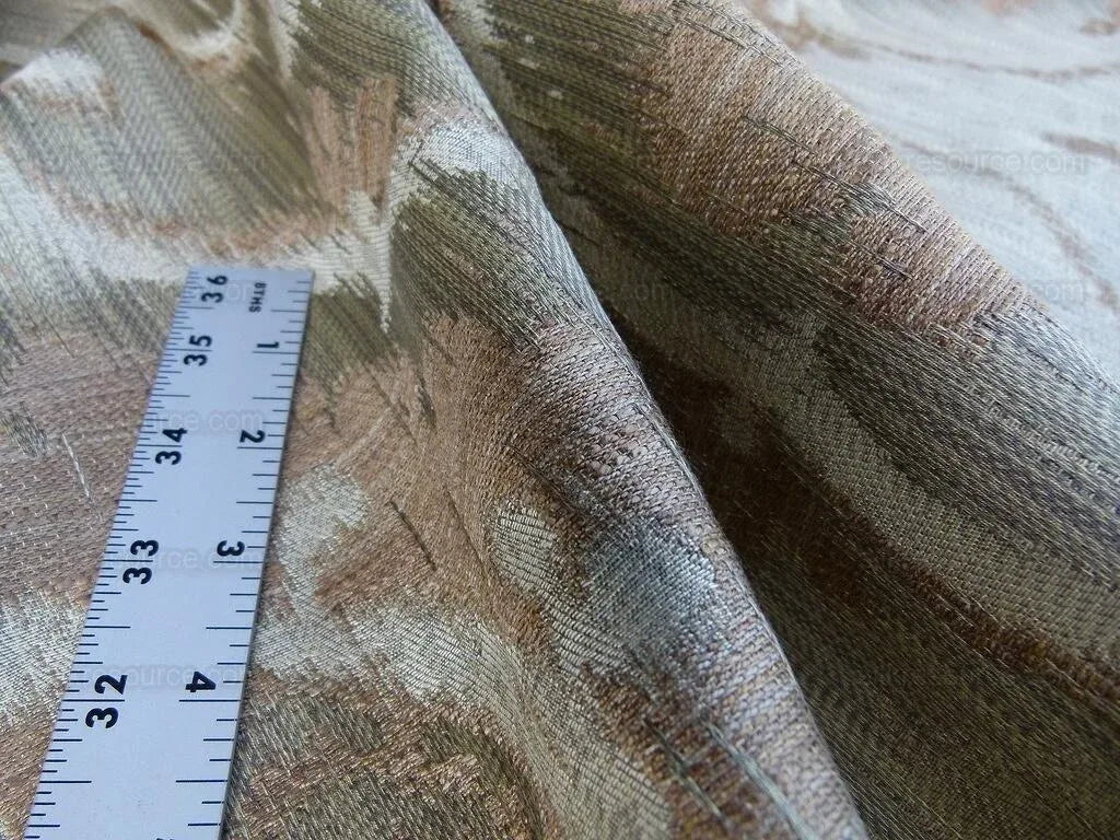 Scalamandre Libretto Olive Green Bronze Medallion Lampas MSRP USD258