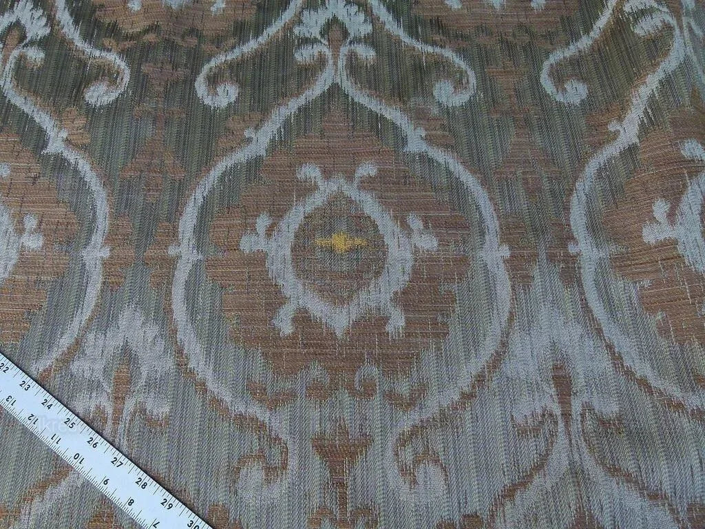 Scalamandre Libretto Olive Green Bronze Medallion Lampas MSRP USD258