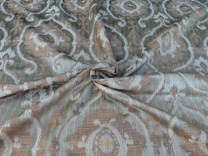 Scalamandre Libretto Olive Green Bronze Medallion Lampas MSRP USD258