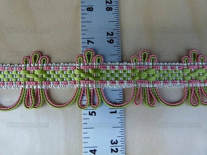 Scalamandre Silk Trim Lyric Coral & Lime Pink Green MSRP USD 198usd/