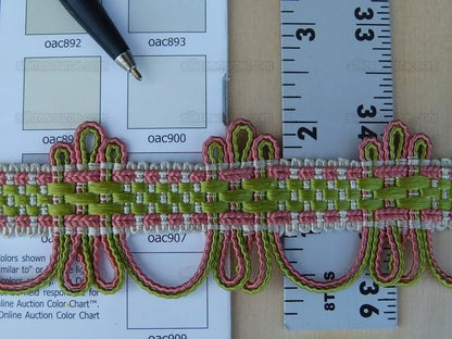 Scalamandre Silk Trim Lyric Coral & Lime Pink Green MSRP USD 198usd/