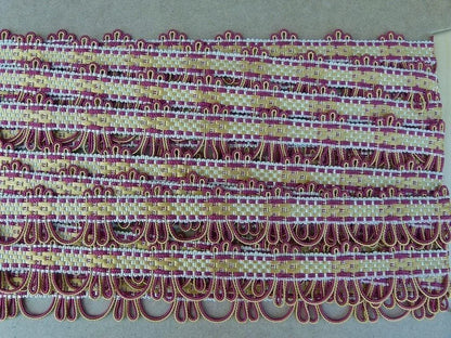 Scalamandre Silk Trim Lyric Gold Burgundy Red MSRP USD 198/y