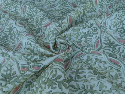 By Yard Scalamandre Grafton Green Terracota Pink Medallion Print MSRP USD292/Y