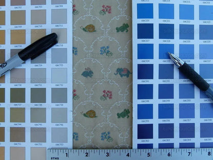 By Yd Kravet Zoology Weave Cotton Spring Animals Bunny Frog Elephant Snail Green Blue Pink on Tan MSRP USD 142/Y