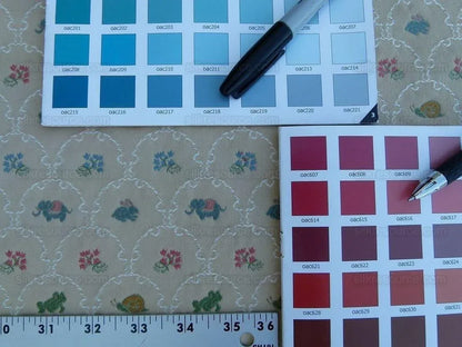 By Yd Kravet Zoology Weave Cotton Spring Animals Bunny Frog Elephant Snail Green Blue Pink on Tan MSRP USD 142/Y