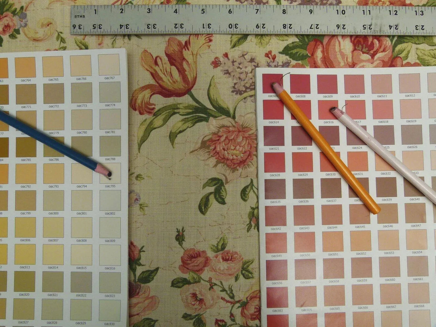 Bty Lee Jofa Ashurst Peony Tulip Lilac Rose 100%linen On Bisque English Chintz