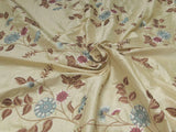 By Yd Gp&j Baker Menotti Taupe/blue 100% Silk Embroidered Flora Vine Art Nouveau MSRP USD 268/y