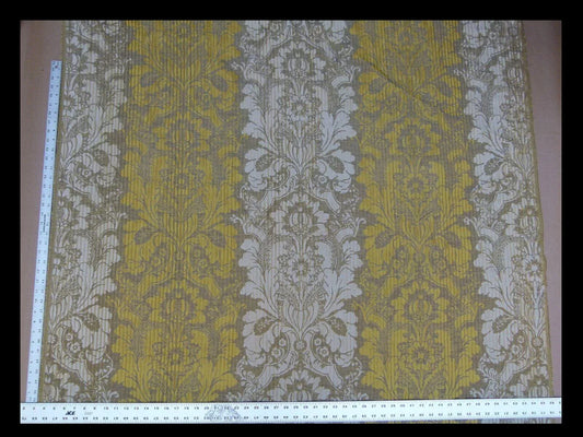 By yard Lee Jofa Mulberry Home Pleated Damask Truffle Gold Yellow Brown Floral Wide Stripe Silk MSRP USD 298/Y