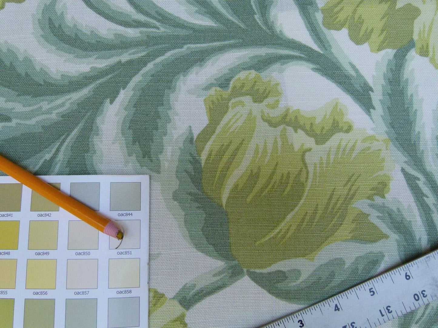 Lee Jofa Sissinghurst Giant Poppy Art &amp; Crafts Art Nouveau Leaf Ivory English Garden MSRP 144/y