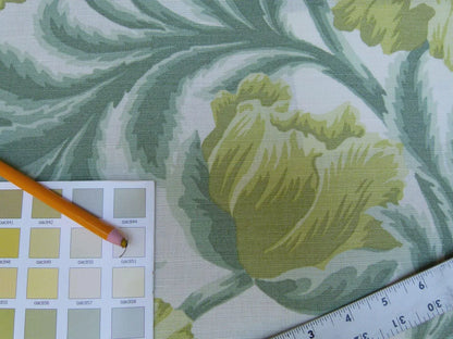 Lee Jofa Sissinghurst Giant Poppy Art &amp; Crafts Art Nouveau Leaf Ivory English Garden MSRP 144/y