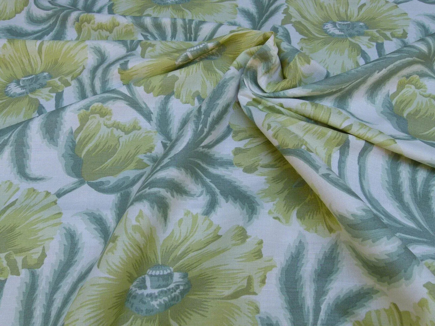 Lee Jofa Sissinghurst Giant Poppy Art &amp; Crafts Art Nouveau Leaf Ivory English Garden MSRP 144/y