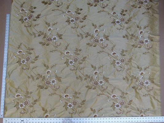 By Yard Gp&amp;j Baker Menotti Bronze 100% Silk Embroidered Flora Vine Art Nouveau MSRP USD 268