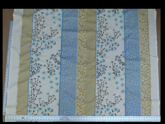 Gp & Baker Lifestyle Madurai Aqua/cobalt Blue Floral Embroidery Stripe Cotton MSRP US196/y