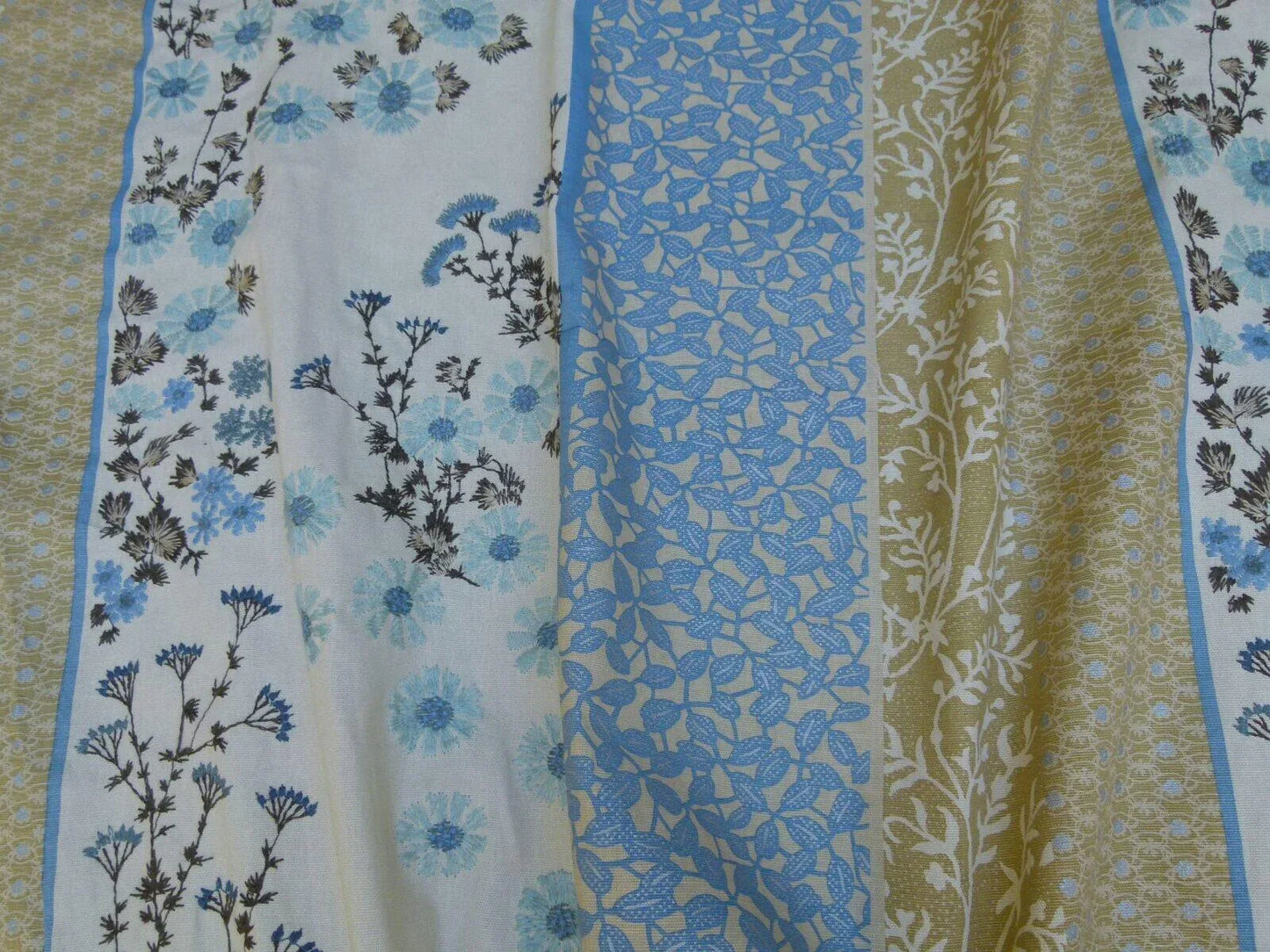 Gp & Baker Lifestyle Madurai Aqua/cobalt Blue Floral Embroidery Stripe Cotton MSRP US196/y