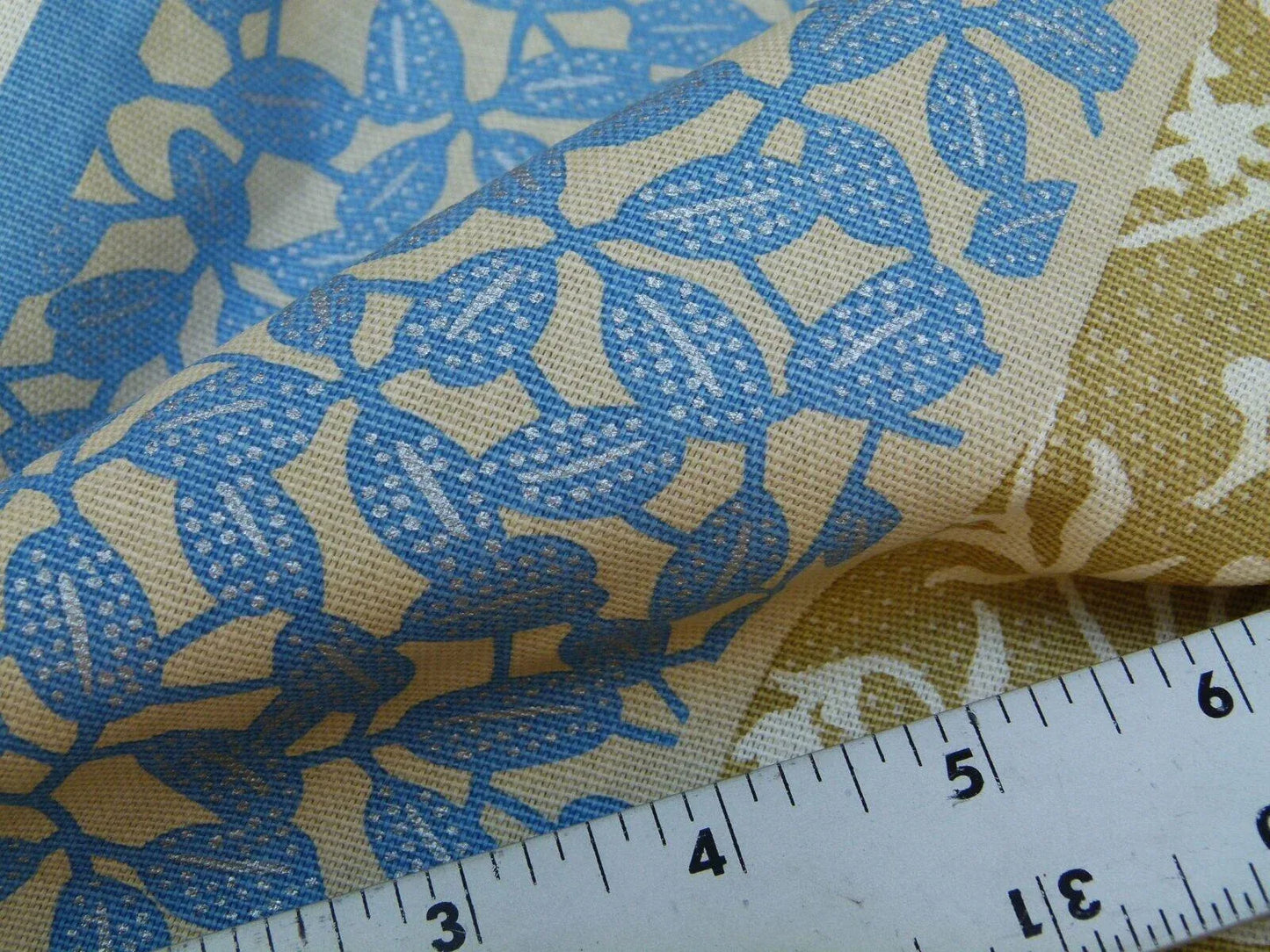 Gp & Baker Lifestyle Madurai Aqua/cobalt Blue Floral Embroidery Stripe Cotton MSRP US196/y